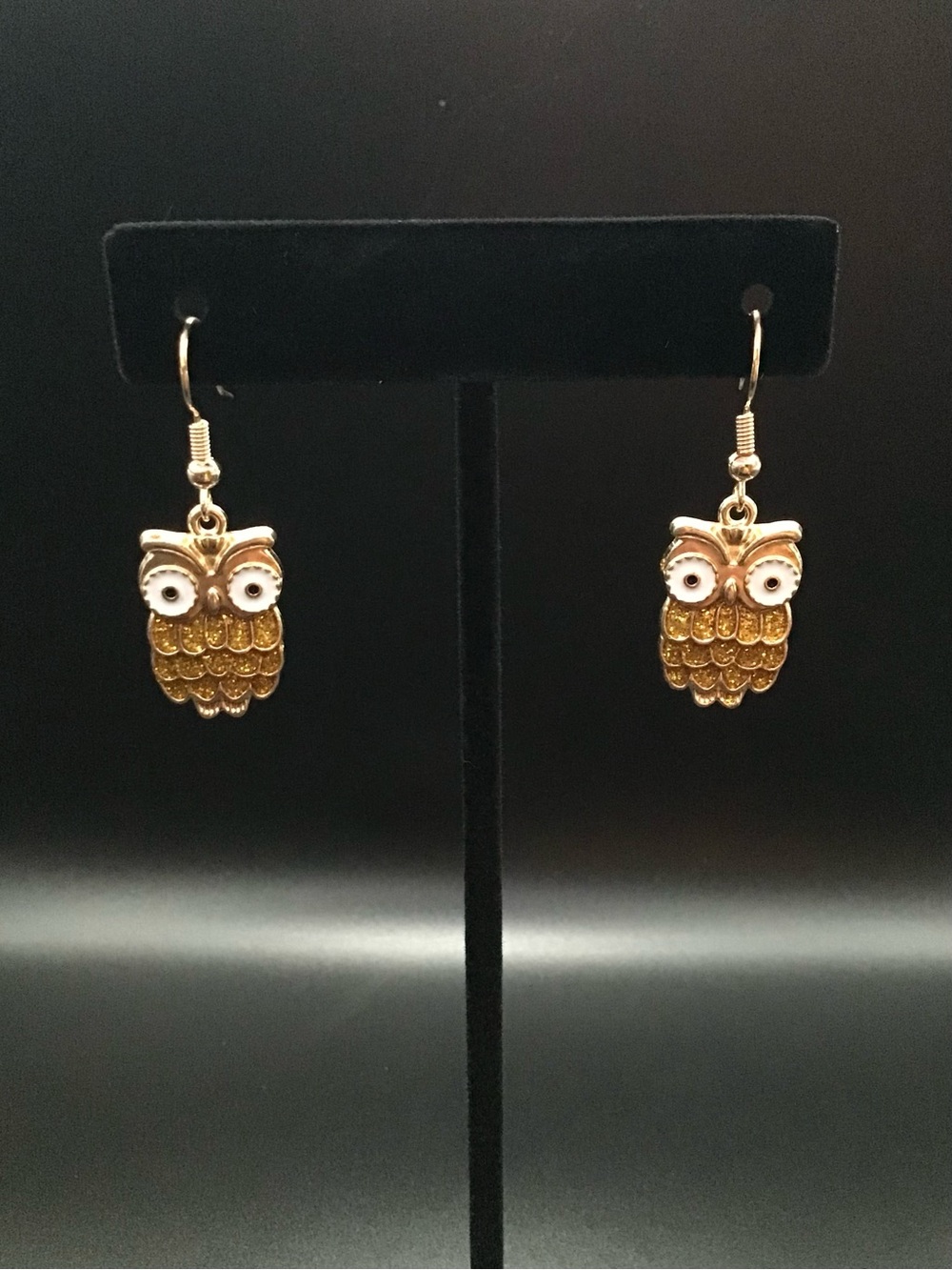 14k Gold Plated Owl Earrings